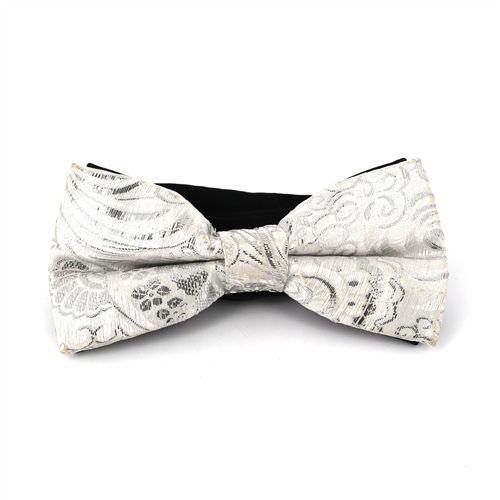 Nœud Papillon Paisley Brillant Blanc