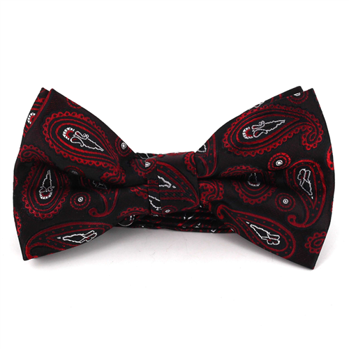 Nœud Papillon Paisley Noir et Rouge