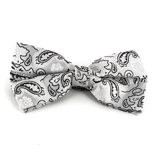 Nœud Papillon Paisley XL Gris Argent