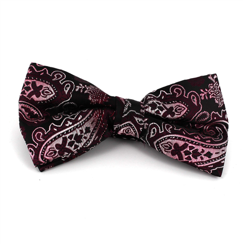 Nœud Papillon Paisley XL Rouge Bordeaux