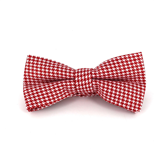 Nœud Papillon Pied-de-poule Blanc et Rouge