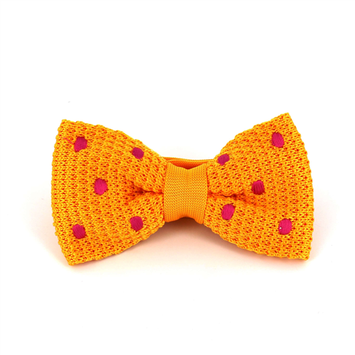 Nœud Papillon à pois jaune en point magenta