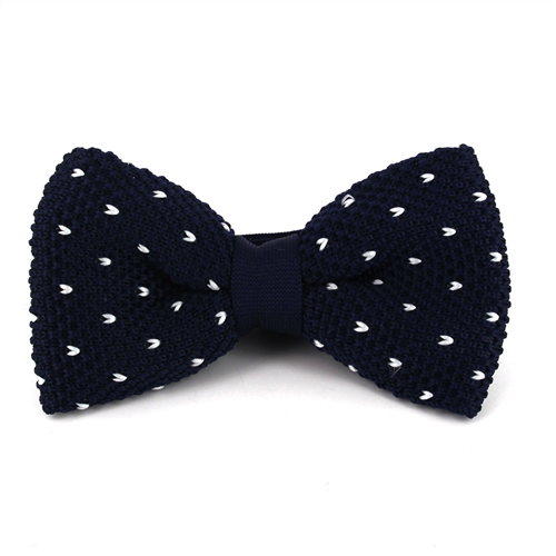 Nœud Papillon en point bleu avec pois blancs