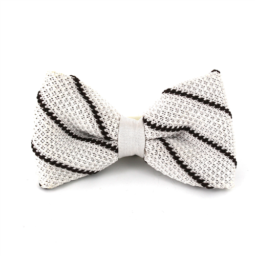 Nœud Papillon à pois blancs et rayures marron