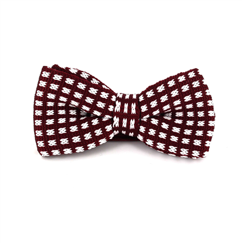 Nœud Papillon à pois grenat et blanc