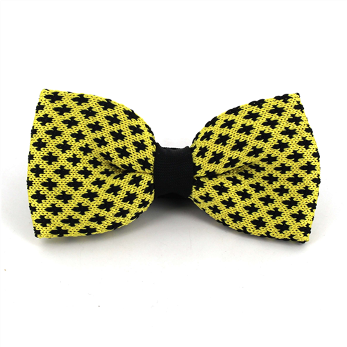 Nœud Papillon à pois fleur de lys jaune et noir