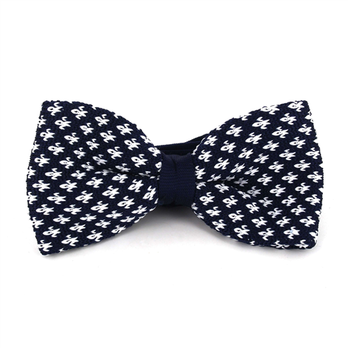 Nœud Papillon à pois fleur de lys bleu et blanc