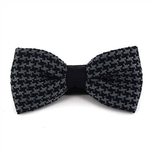 Nœud Papillon à pois Fleur de Lis noir et gris