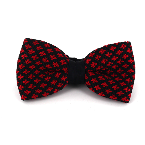 Nœud Papillon à pois fleur de lys noir et rouge