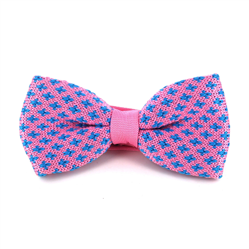 Nœud Papillon à pois Fleur de Lis rose et bleu