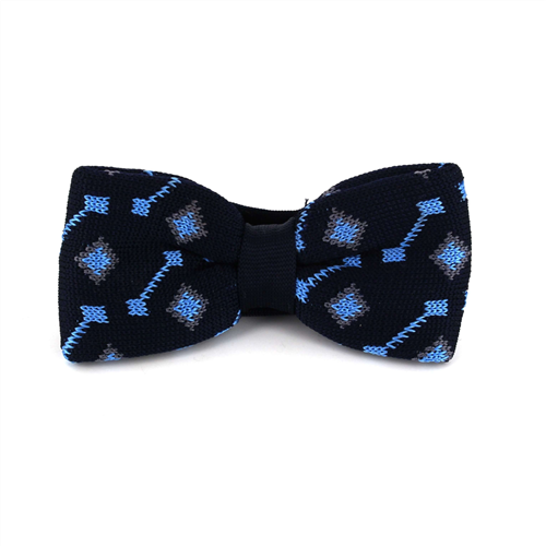 Nœud Papillon en point de formes géométriques bleu