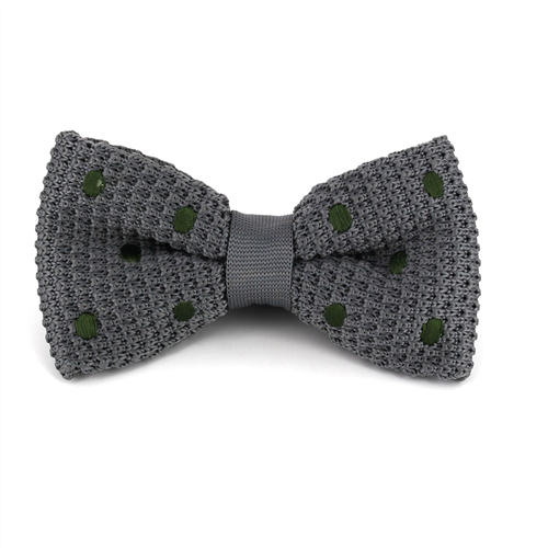 Nœud Papillon à pois gris vert foncé