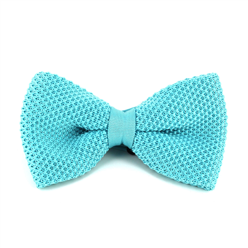 Nœud Papillon en point lisse bleu eau