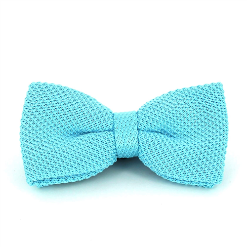 Nœud Papillon en point lisse bleu eau