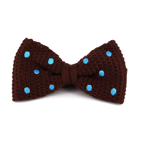 Nœud Papillon à pois marron et bleu ciel