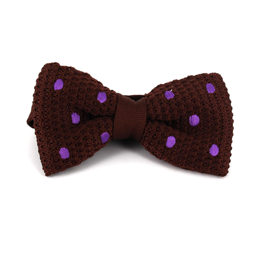Nœud Papillon à pois marron et violet
