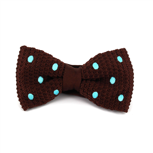 Nœud Papillon à pois marron et turquoise