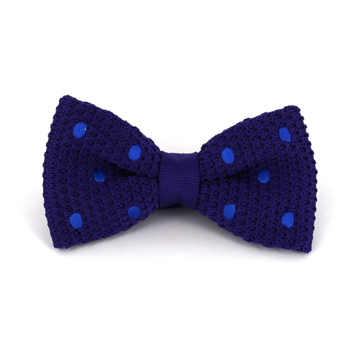 Nœud Papillon à pois violet avec des pois bleus