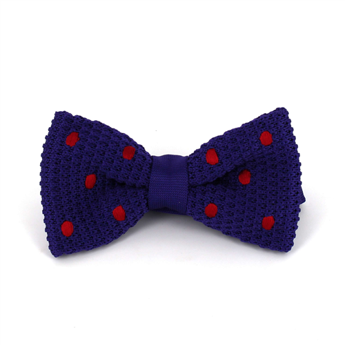 Nœud Papillon en point violet à pois rouges