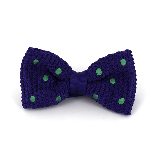 Nœud Papillon à pois violet avec pois verts
