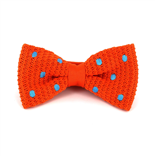 Nœud Papillon à pois orange et bleu ciel