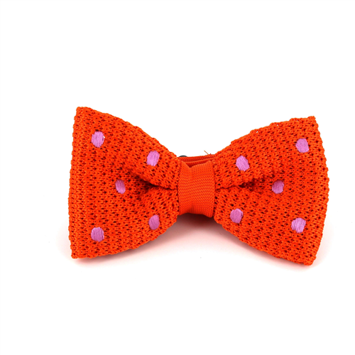 Nœud Papillon à pois orange et violet