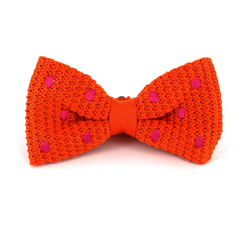 Nœud Papillon à pois orange et magenta