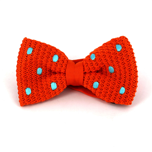 Nœud Papillon à pois orange et turquoise