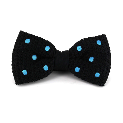 Nœud Papillon à pois noir et bleu ciel