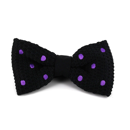 Nœud Papillon à pois noir et violet