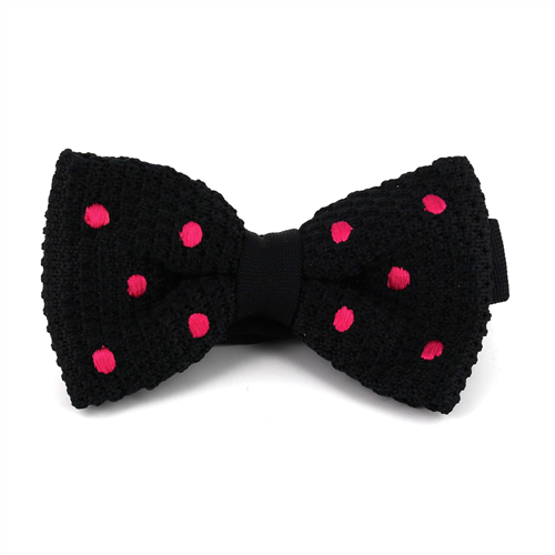 Nœud Papillon à pois noir et magenta