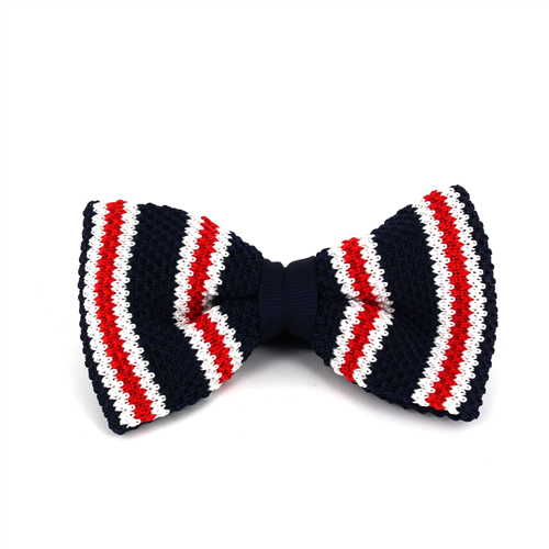Nœud Papillon à rayures bleu marine