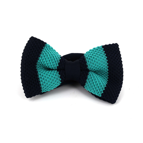 Nœud Papillon à rayures bleues et turquoise