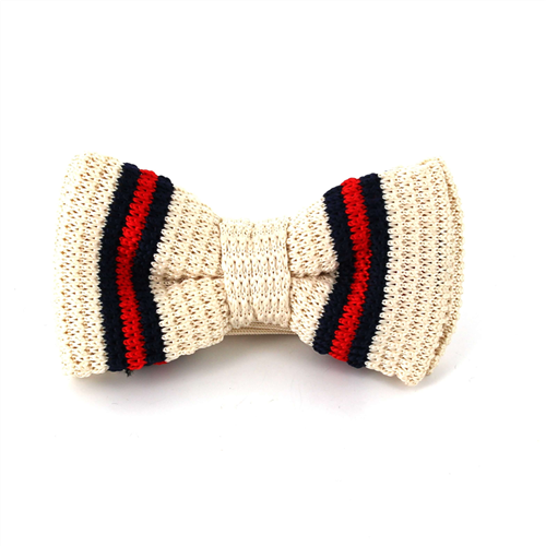 Nœud Papillon à rayures beige