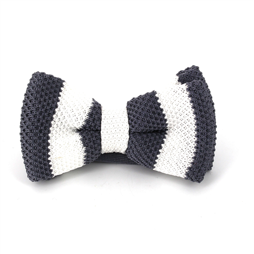 Nœud Papillon à pois gris et blanc