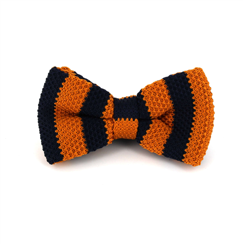Nœud Papillon à rayures orange et bleu