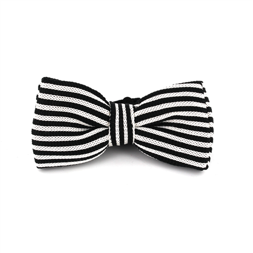 Nœud Papillon à rayures noires et blanches