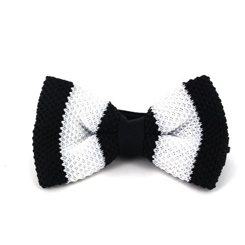 Nœud Papillon à pois rayé noir et blanc