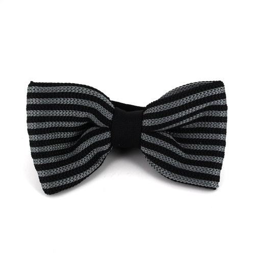 Nœud Papillon à pois rayures noir et gris