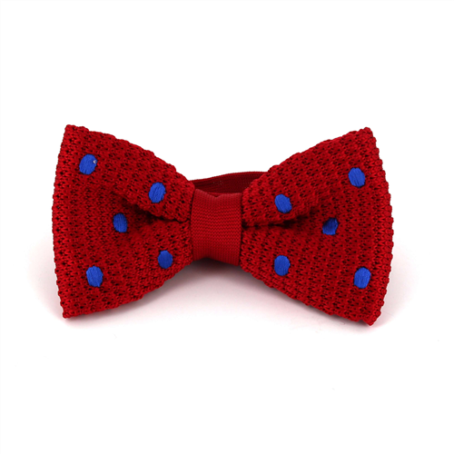 Nœud Papillon à pois rouges sur fond bleu