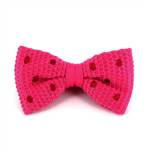 Nœud Papillon à pois rose avec des pois rouges
