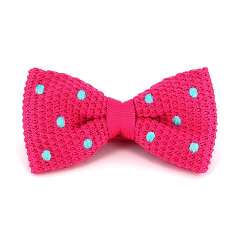Nœud Papillon à pois rose et turquoise