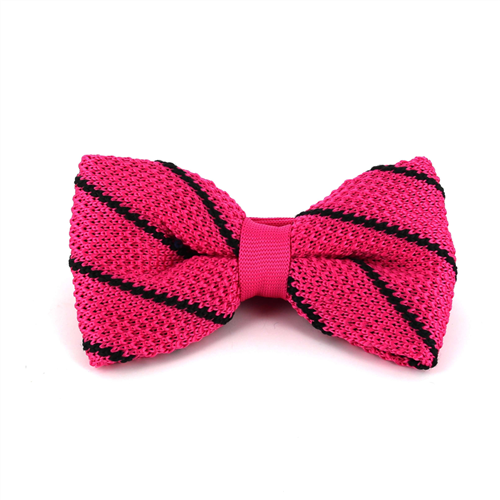 Nœud Papillon à pois rose à rayures noires