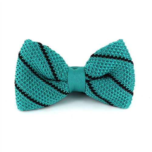 Nœud Papillon à pois turquoise à rayures noires