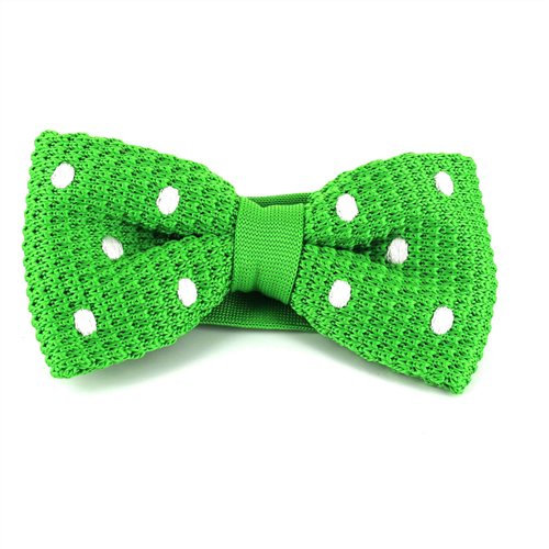 Nœud Papillon à pois verts sur fond blanc
