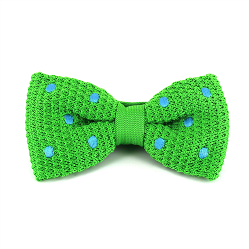 Nœud Papillon à pois vert pointillé céleste