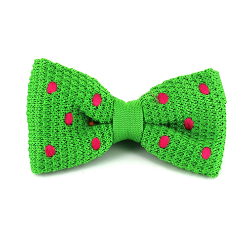 Nœud Papillon à pois vert point magenta