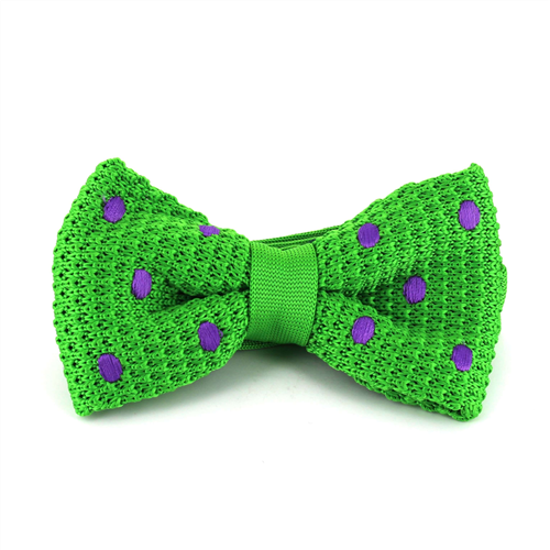 Nœud Papillon à pois verts et violets