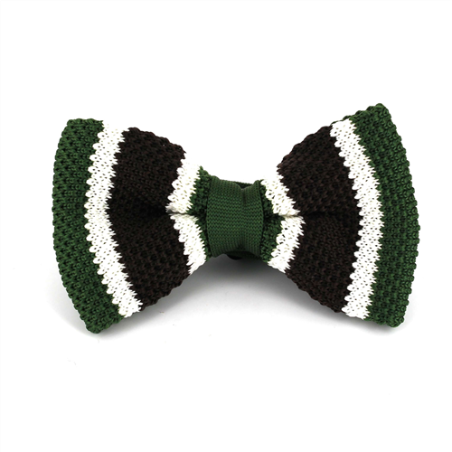 Nœud Papillon à pois vert rayures marron