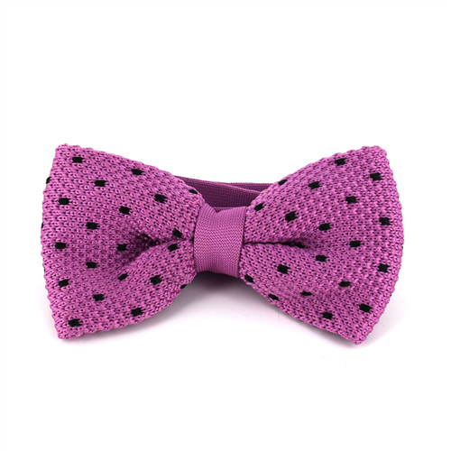 Nœud Papillon en point violet à pois noirs